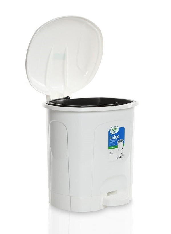 Hobby Life Lotus Pedal Waste Bin White 5.5L
