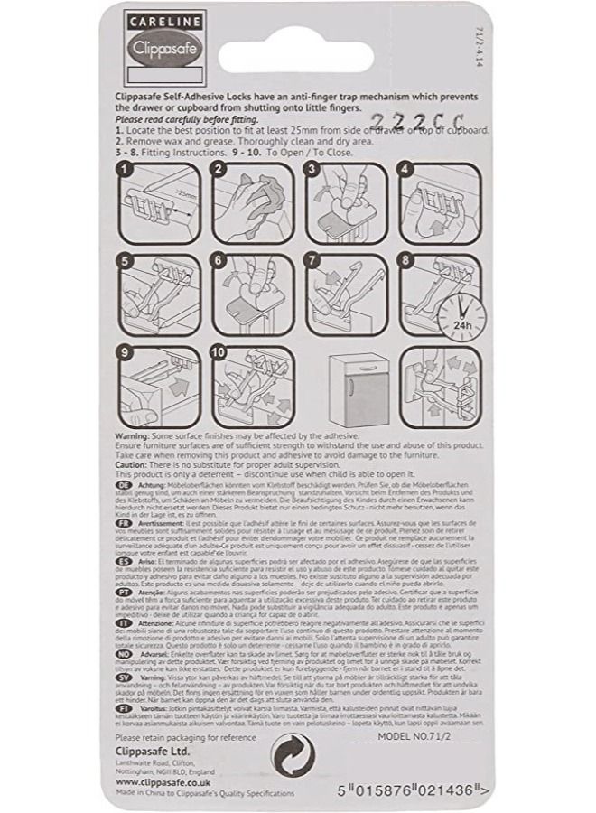 Clippasafe Self-Adhesive Cupboard & Drawer Locks