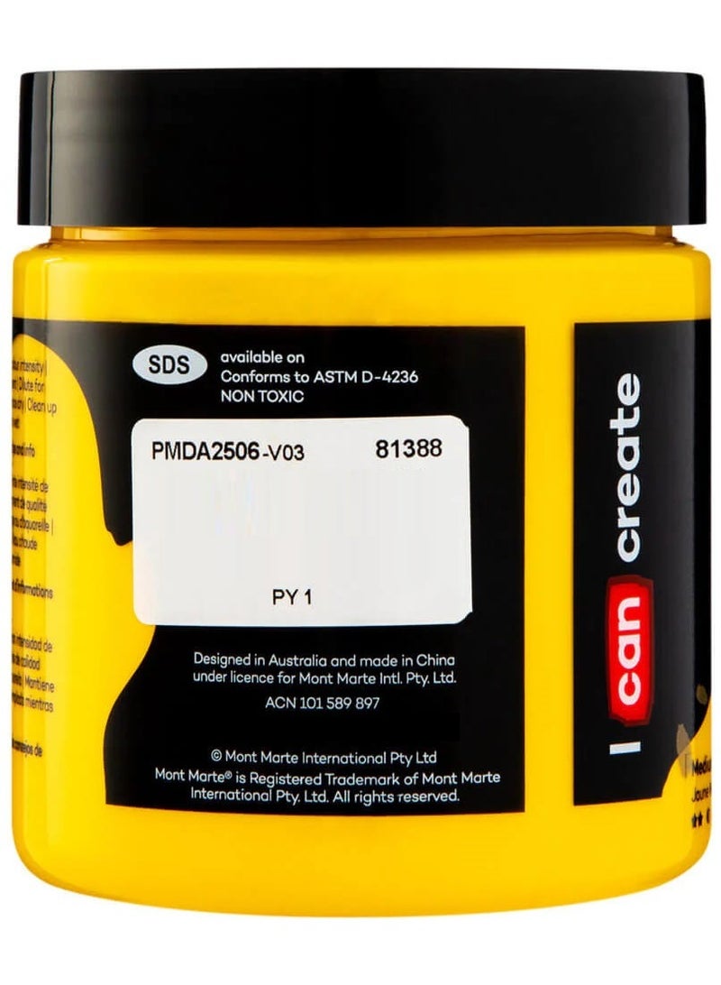 Mont Marte Dimension Acrylic Medium Yellow 250ML