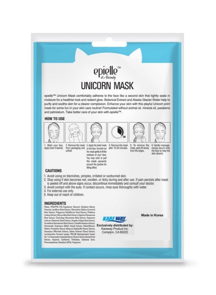 Epielle Unicorn Character Mask for Radiant Skin