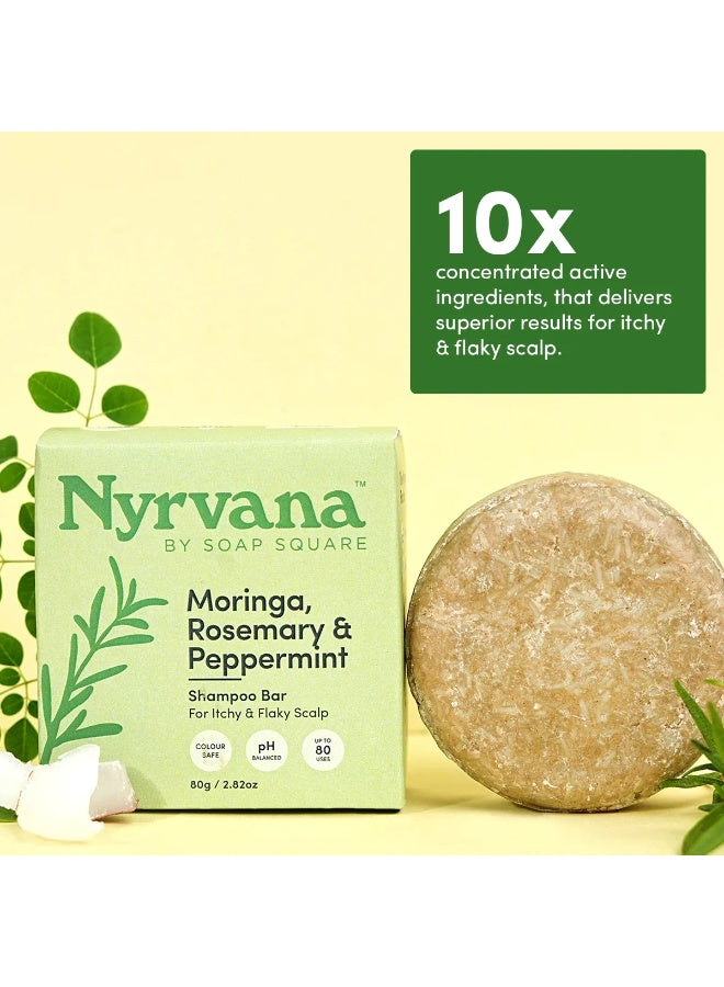 bar 80g, bar net, hair care, moringa rosemary, moringa rosemary peppermint, nyrvana, oil pro, peppermint shampoo, peppermint shampoo bar, per bar, plant based, rosemary peppermint, rosemary peppermint shampoo, shampoo bar, shampoo bar 80g