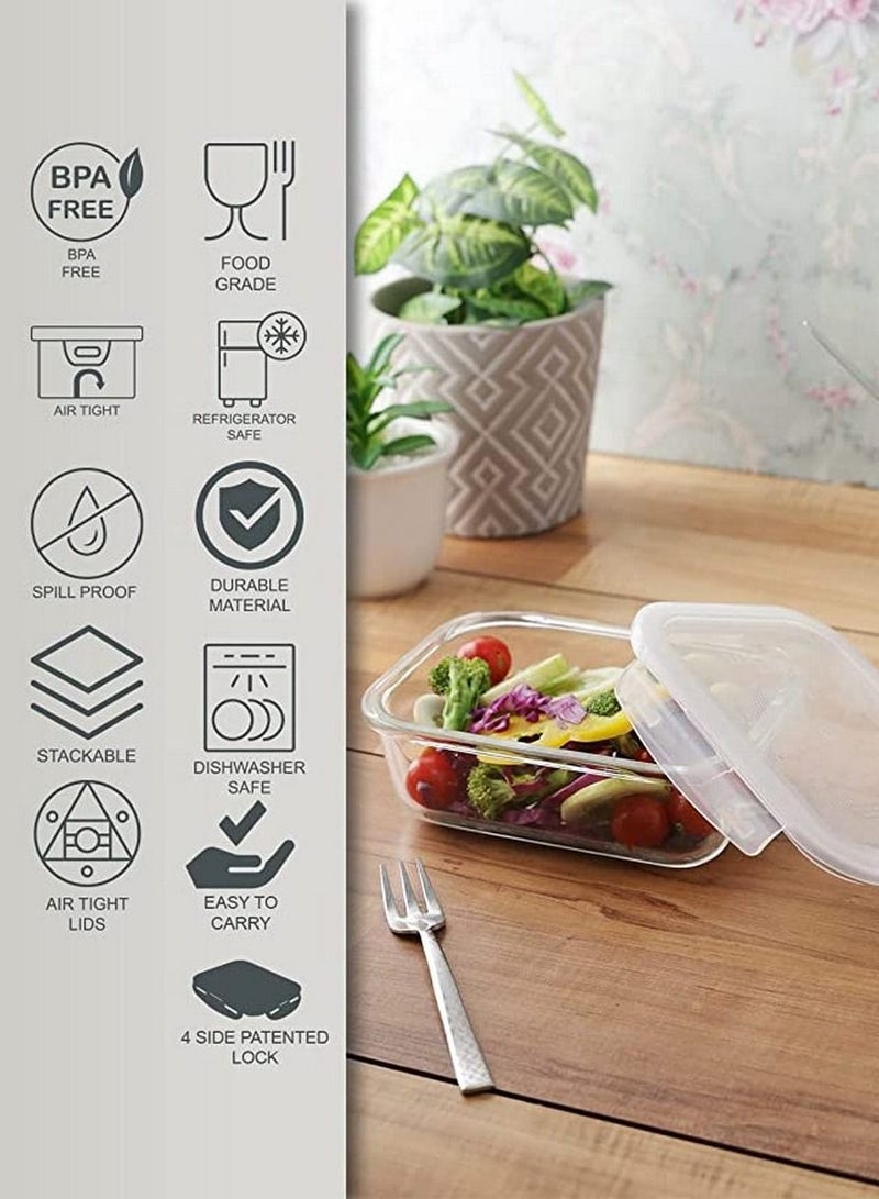 LOCK & LOCK OVEN GLASS FOOD CONTAINER 630 ML