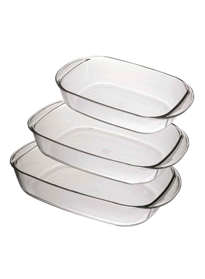 DURALEX 3-Piece Ovenchef Rectangular Roaster Set