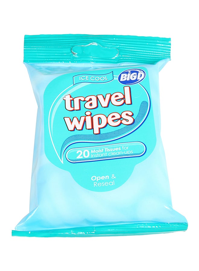 BIG 20-Piece Ice Cool Travel Wipes