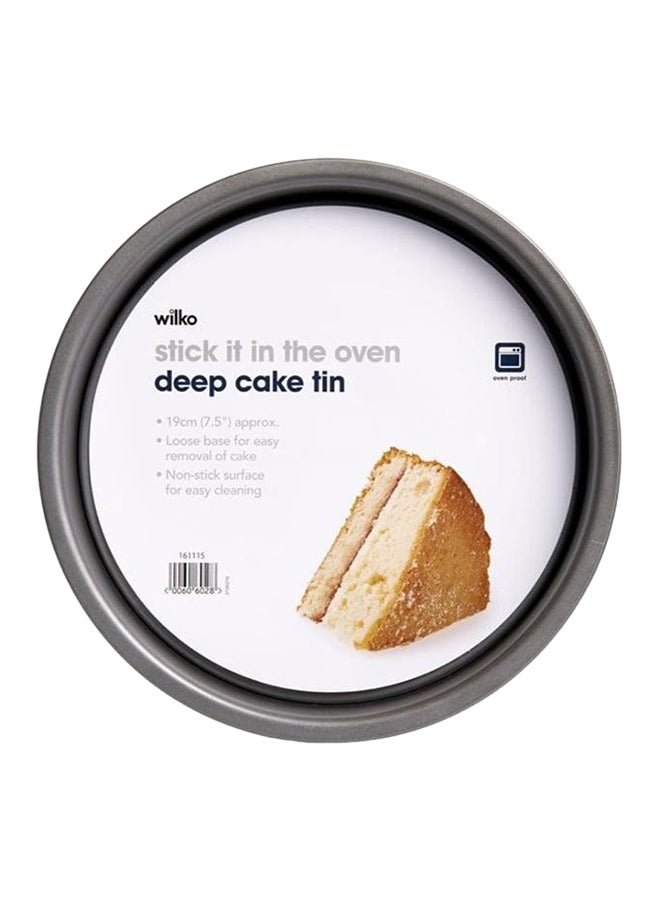 Wilko Carbon Steel Deep Cake Pan Grey 19cm