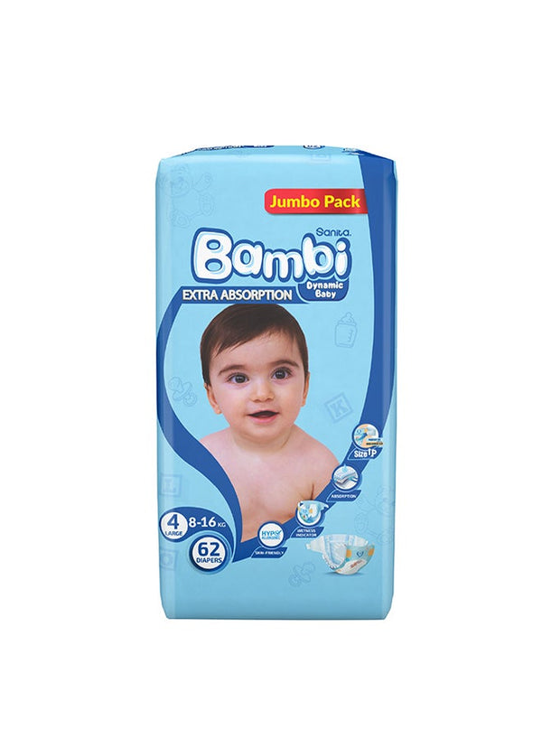 Sanita Bambi Baby Diapers Size 4 Jumbo Pack