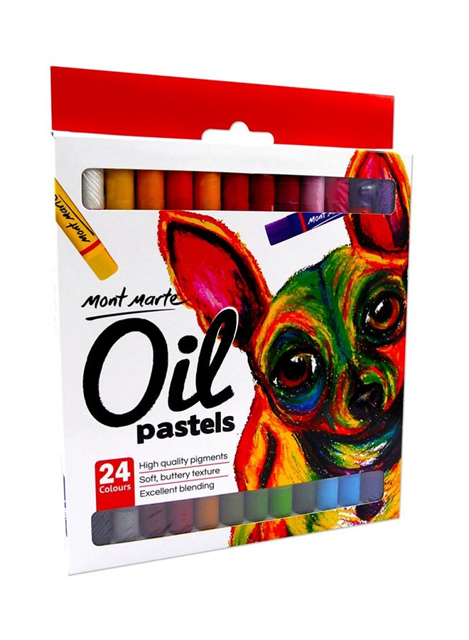 Mont Marte 24-Piece Oil Pastels Set Multicolour