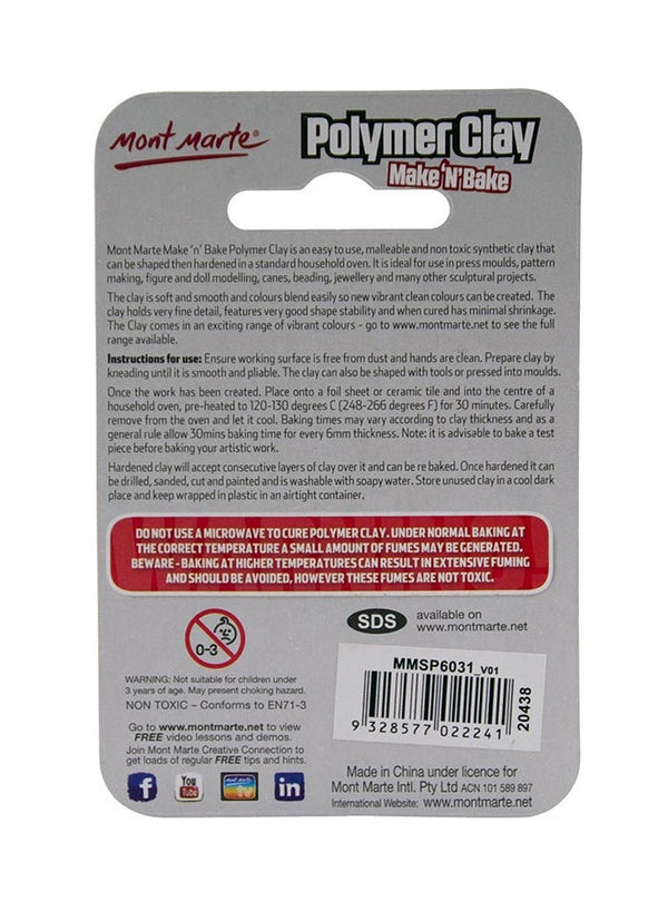 Mont Marte Make N Bake Polymer Clay White