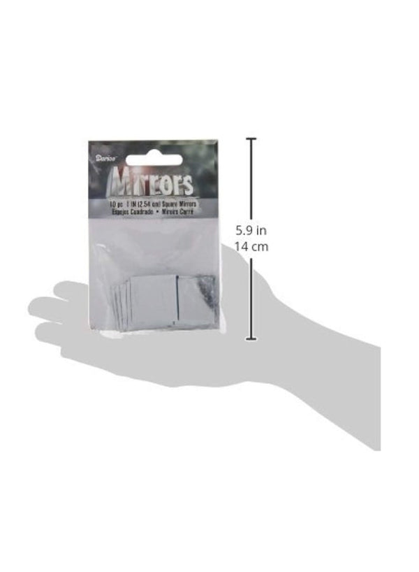 Darice 10-Piece Square Mirror Set Clear