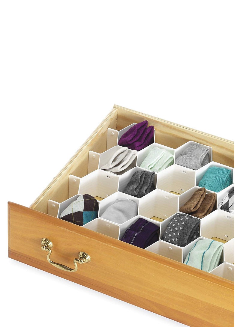 Honeycomb Drawer Organizer - White Storage Solution