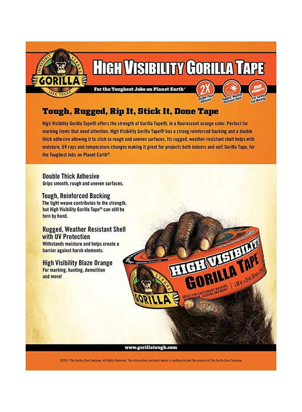Gorilla High Visibility Duct Tape Blaze Orange
