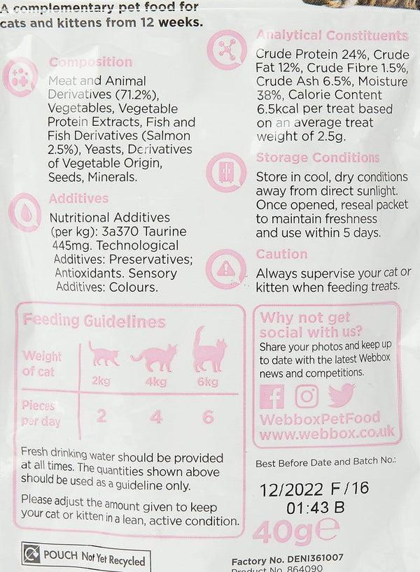 Webbox Yum-E-Yums Salmon Cat Treats 40g