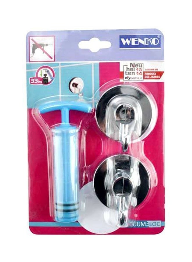 Wenko 2-Plastic Hook With Vacuum Lock Set