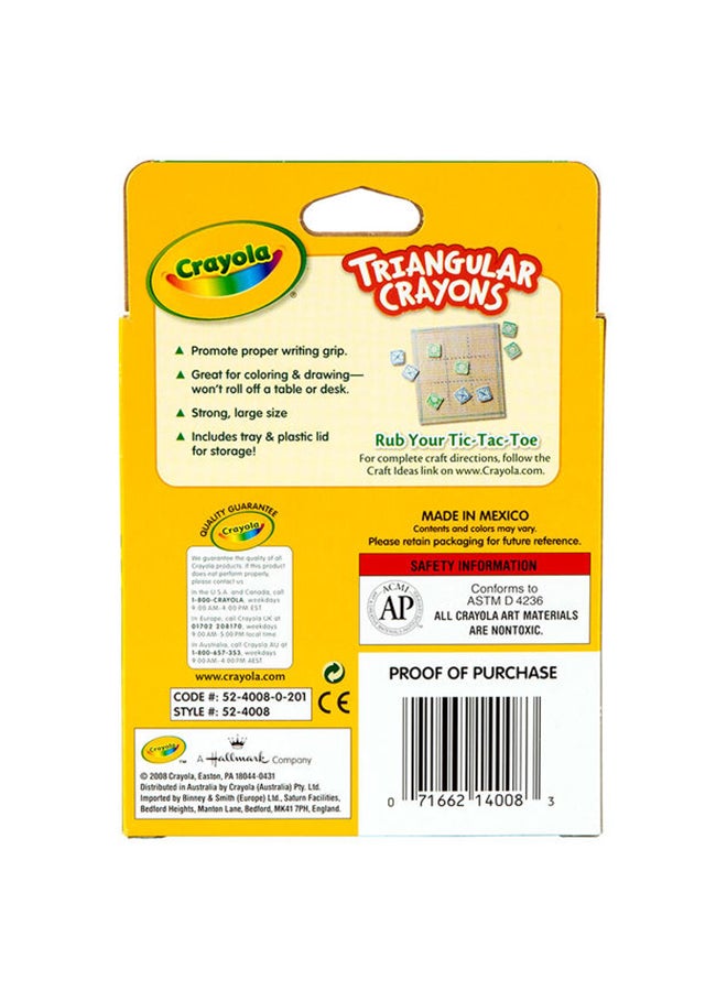 Crayola Anti-Roll Triangular Crayons - 8 Pieces