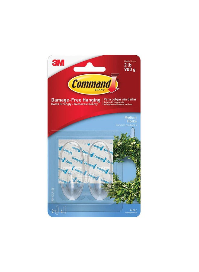3M Command Medium Hooks Clear
