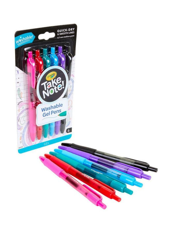 Crayola 6-Piece Take Note Washable Gel Pens Set