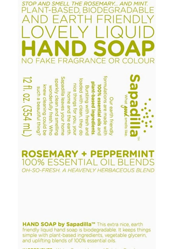 Sapadilla Hand Soap Rosemary & Peppermint 354 ML