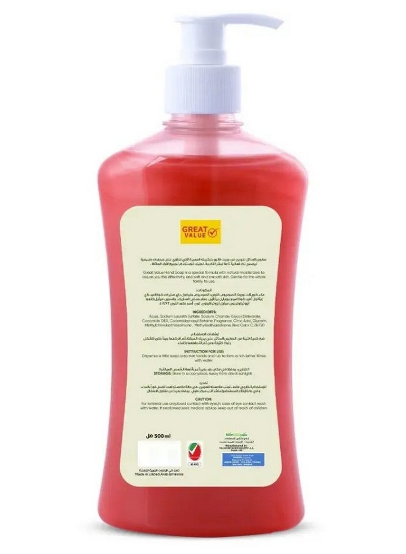 Liquid Hand Soap Strawberry 500 ML - Great Value