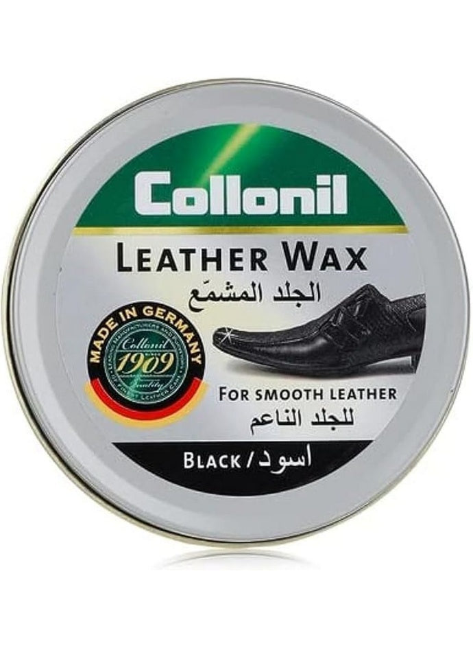 50ml tin, black nourishing, collonil, gloss shoe, gloss shoe polish, leather care, leather wax, leather wax tin, rub onto, shoe polish, tin black, tin black nourishing, tin key, wax tin, wax tin black