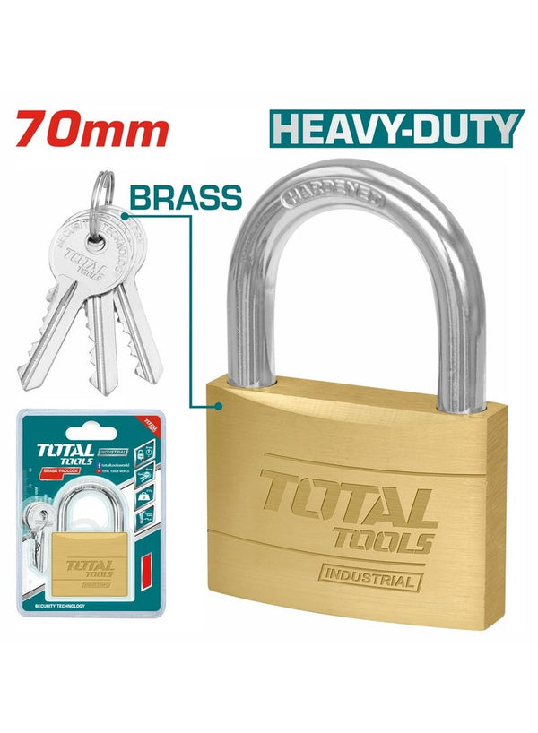 TOTAL Heavy Duty Brass Padlock 70 MM