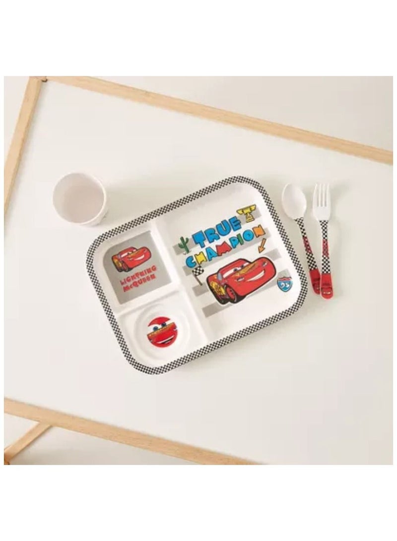 Disney Baby Cars Print 3-Section Plate