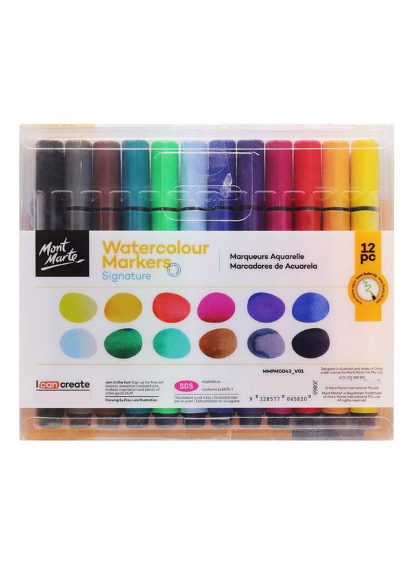 Mont Marte Watercolour Markers 12Pc Set