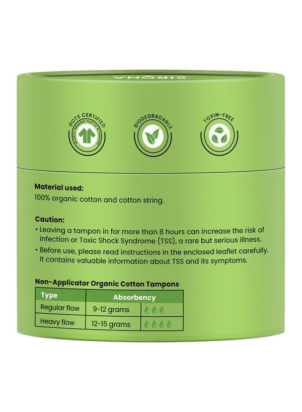 Sirona Organic Cotton Tampons 18 Pieces Pack