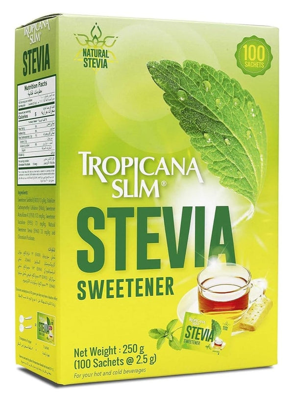 Tropicana Slim Stevia Sweetener Powder 100 Sachets