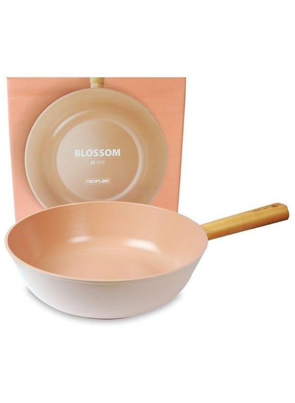 Neoflam Blossom Wok Pan 28cm Sandy Pink