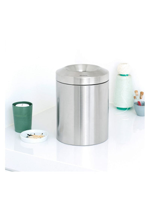 Brabantia Flame Guard Waste Paper Bin 7L Brilliant Steel