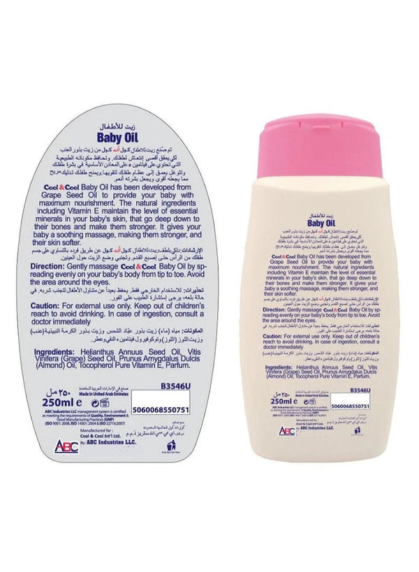 Cool & Cool Paraben Free Baby Oil 250 ML