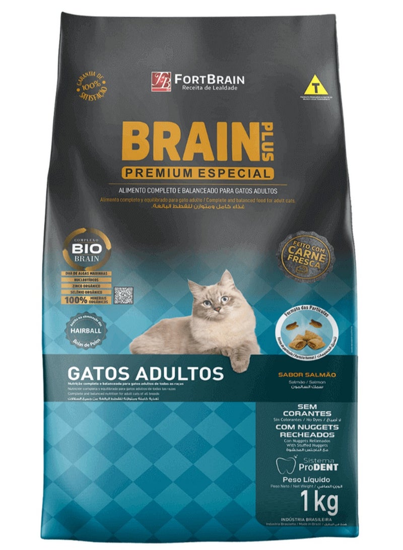 Premium Salmon Cat Food 1 Kg - FORTBRAIN