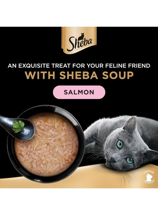 Sheba Cat Soup With Salmon - Premium Wet Cat Food