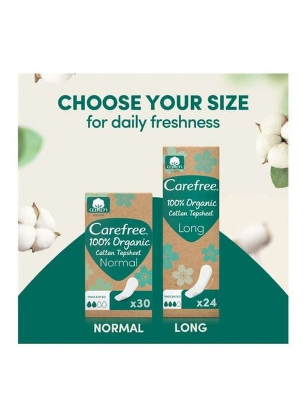 Carefree Organic Cotton Long Unscented Liners