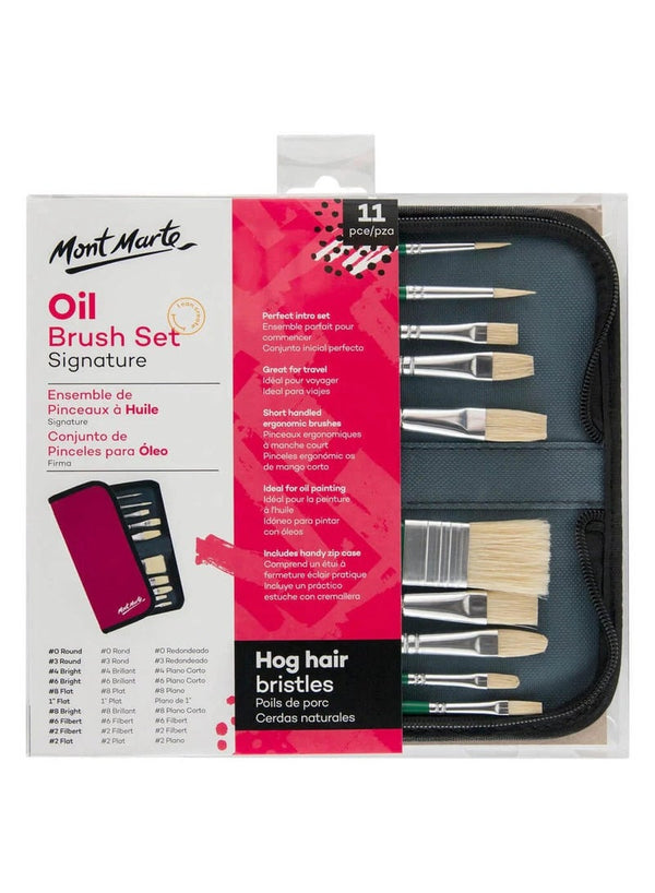 Mont Marte Oil Brush Set 11 Pc