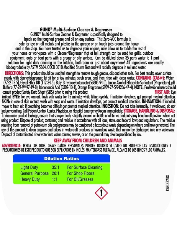 Gunk Multi Surface Cleaner & Degreaser 946 ML