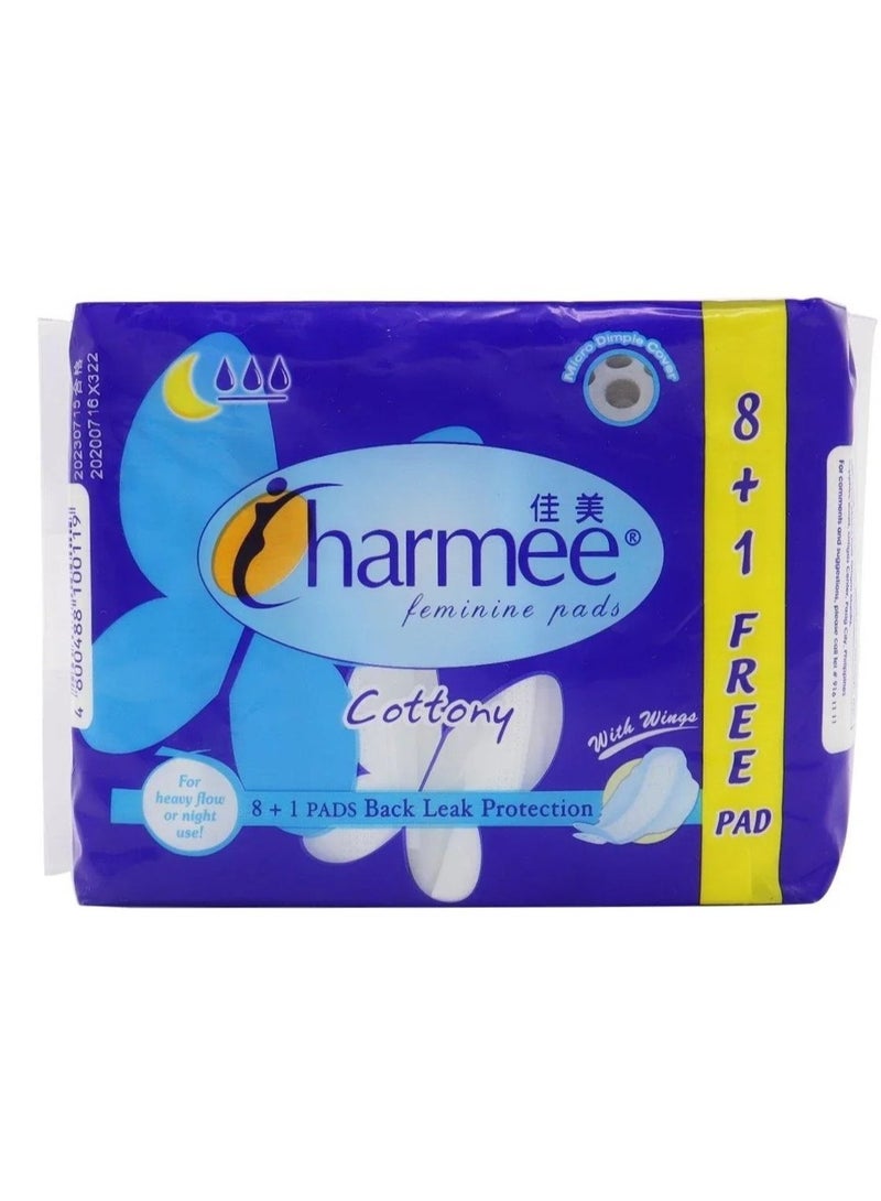 Charmee Cottony Pads with Wings - 9 Pieces Pack