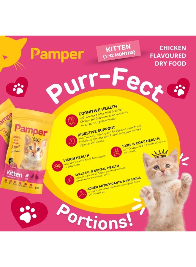 Pamper Kitten Dry Food 1Kg - Premium Pet Nutrition