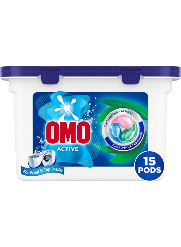 OMO Active 3In1 Laundry Capsules - Eucalyptus Freshness