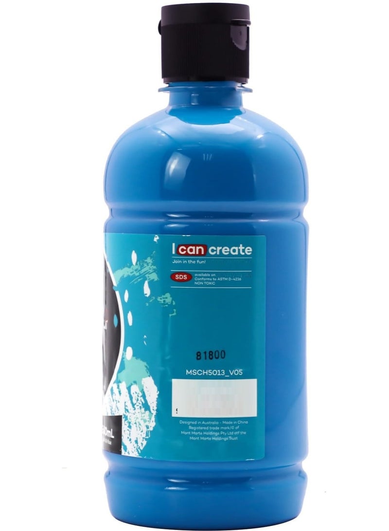 Mont Marte Acrylic 500 ML Cerulean Blue Paint