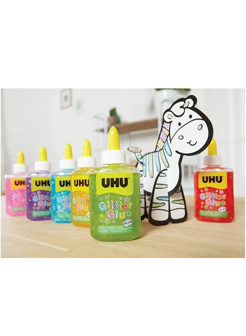 UHU Glitter Glue Green Bottle 88.5 ML