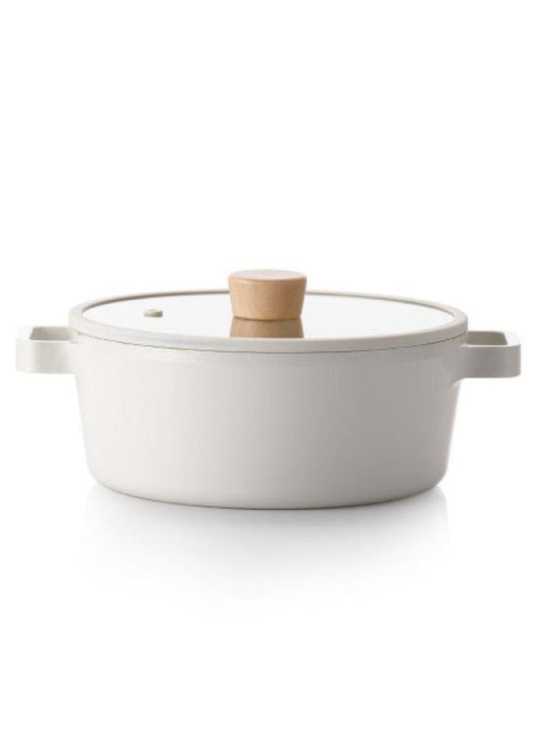 Neoflam Fika Cast Stock Pot Casserole - Light Grey