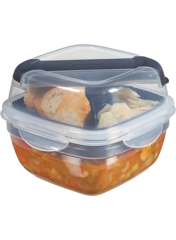 LocknLock 2 In 1 Food & Salad Container - Premium Quality