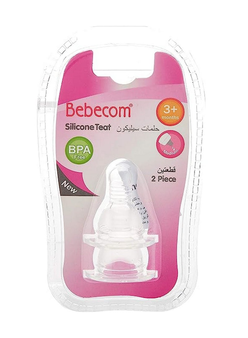 Bebecom Silicone Teat Pack for Babies, 3+ Months