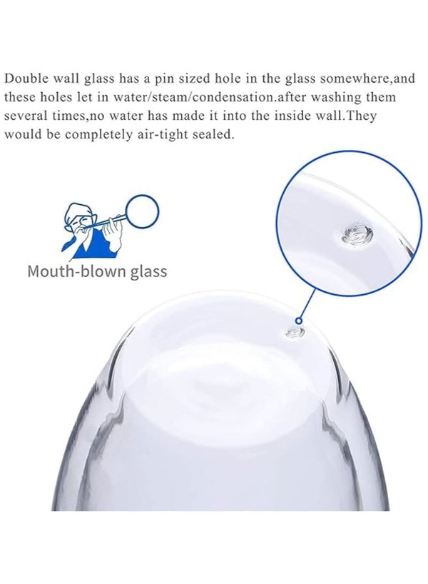 Cuisine Art Double Wall Glass Cup Set - 450Ml