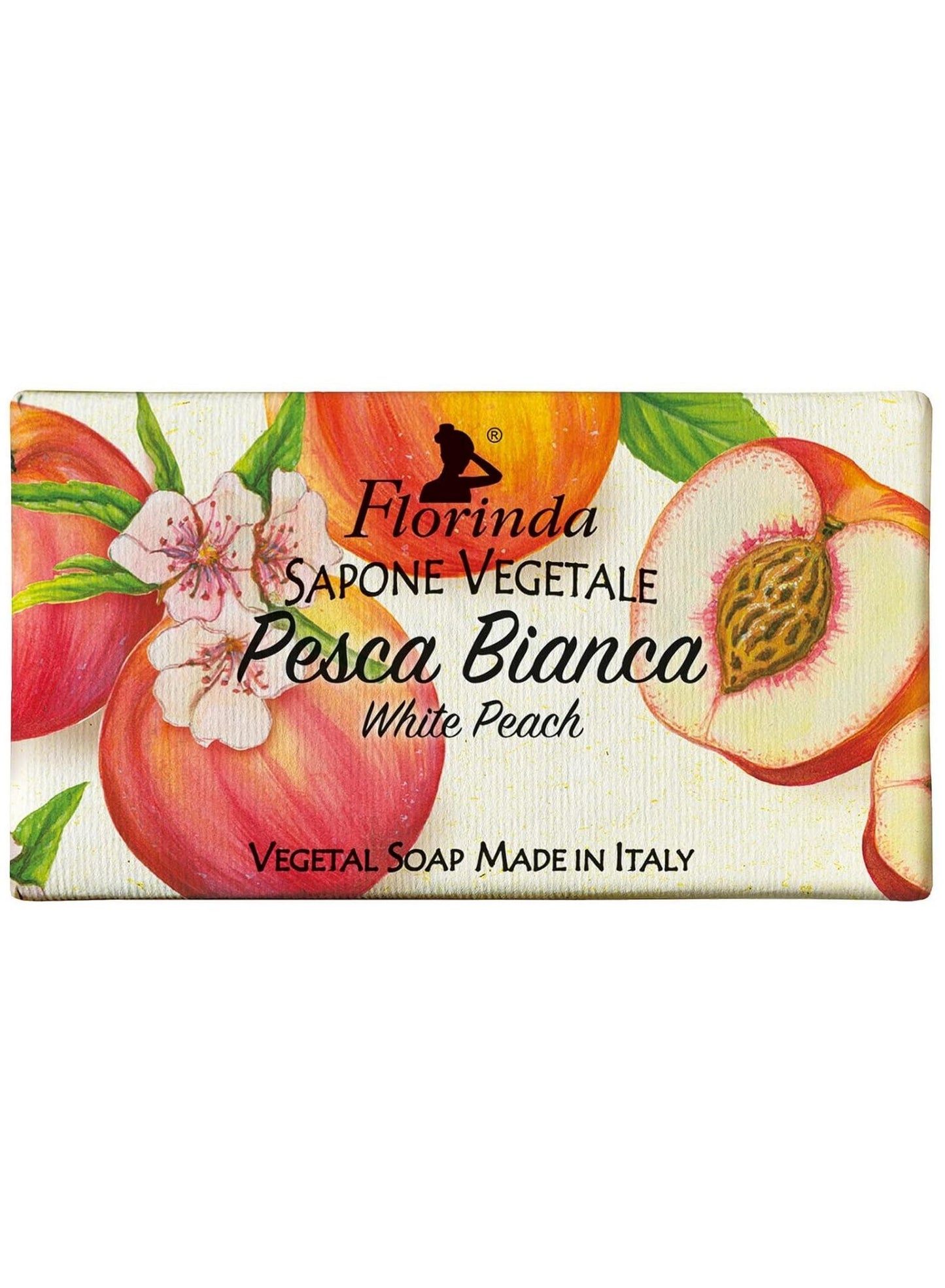 bar 100g, florinda, gentle care, peach vegetal, peach vegetal soap, plant based, skincare, soap bar, soap bar 100g, vegan, vegetal soap, vegetal soap bar, white peach, white peach vegetal