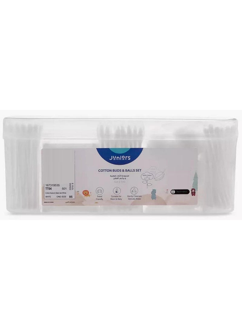 JUNIORS Cotton Buds And Balls Set for Newborn Care