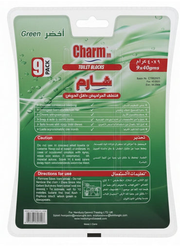 CHARMM Toilet Blocks Green 9 Pcs Set