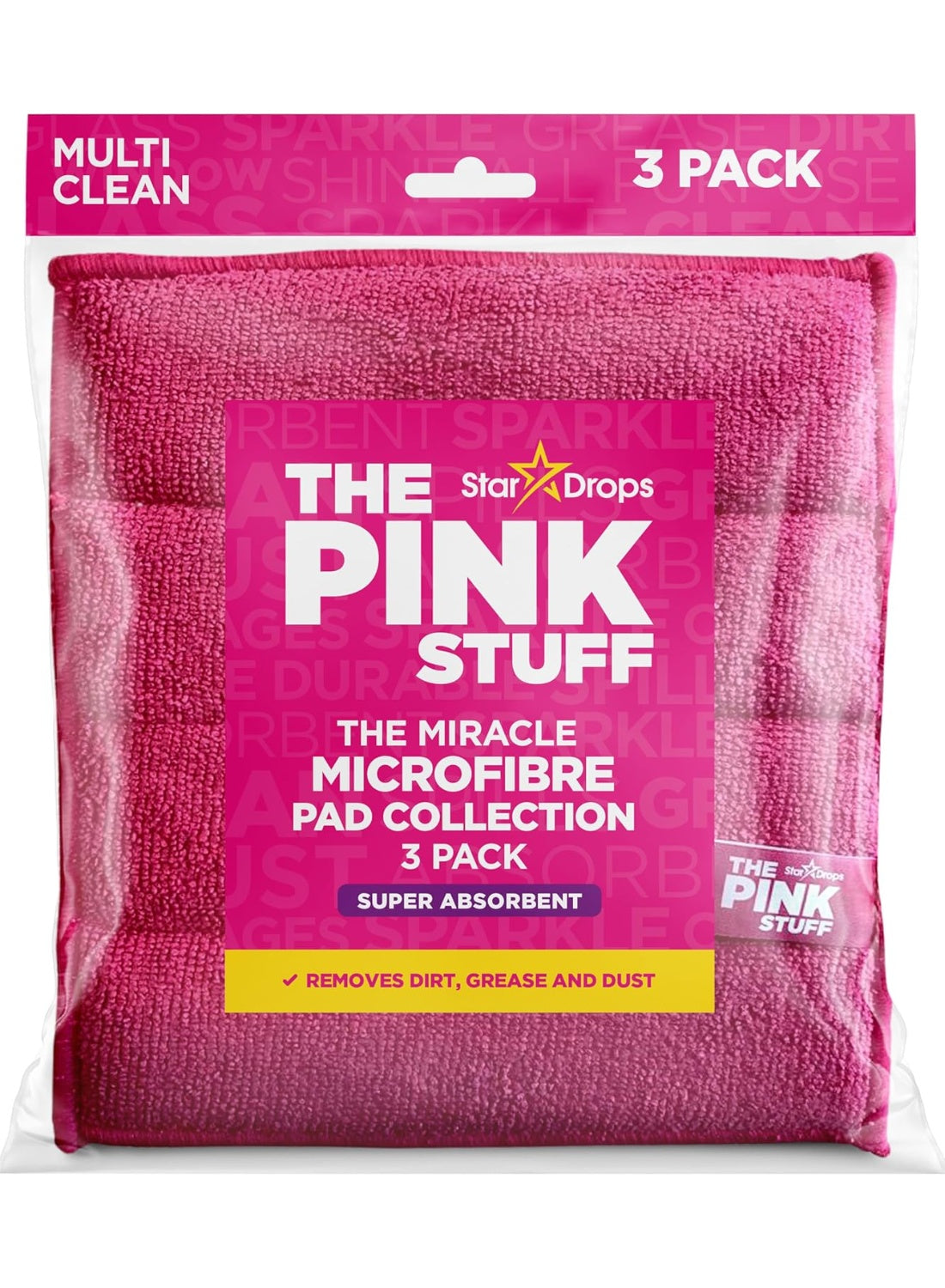 dry test, microfibre pad, microfibre pad collection, miracle microfibre, miracle microfibre pad, pad care, pad collection, pads make, pink stuff, pink stuff miracle, stainless steel, star drops, stuff miracle, stuff miracle microfibre, wipes key