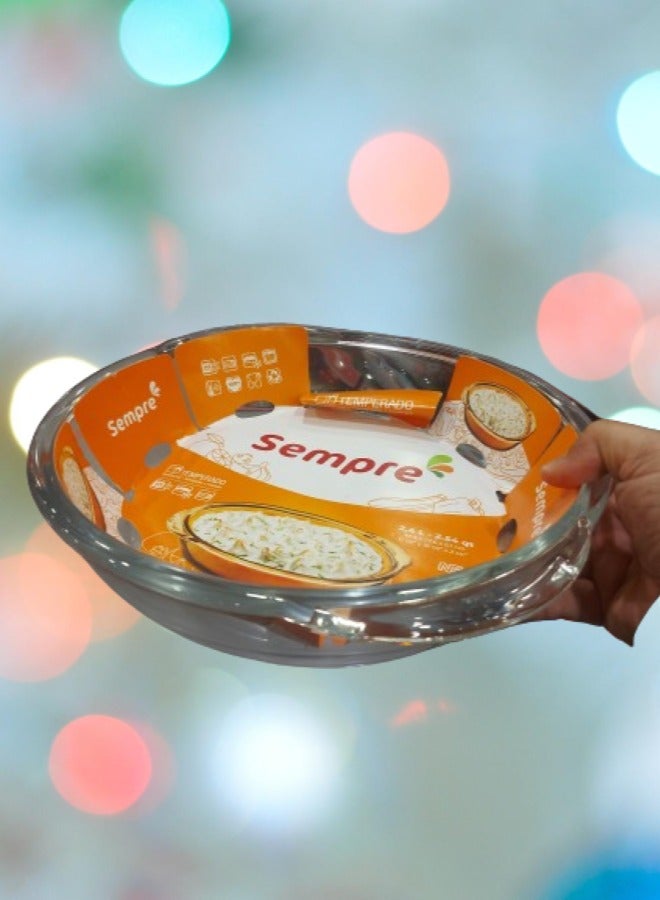 Sempre Glass Round Baking Dish 2.4L